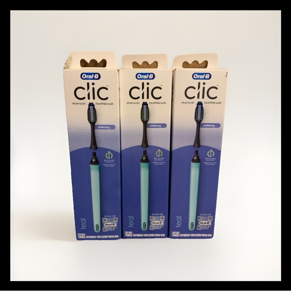 Clic Manual Toothbrush - Teal Free Ship